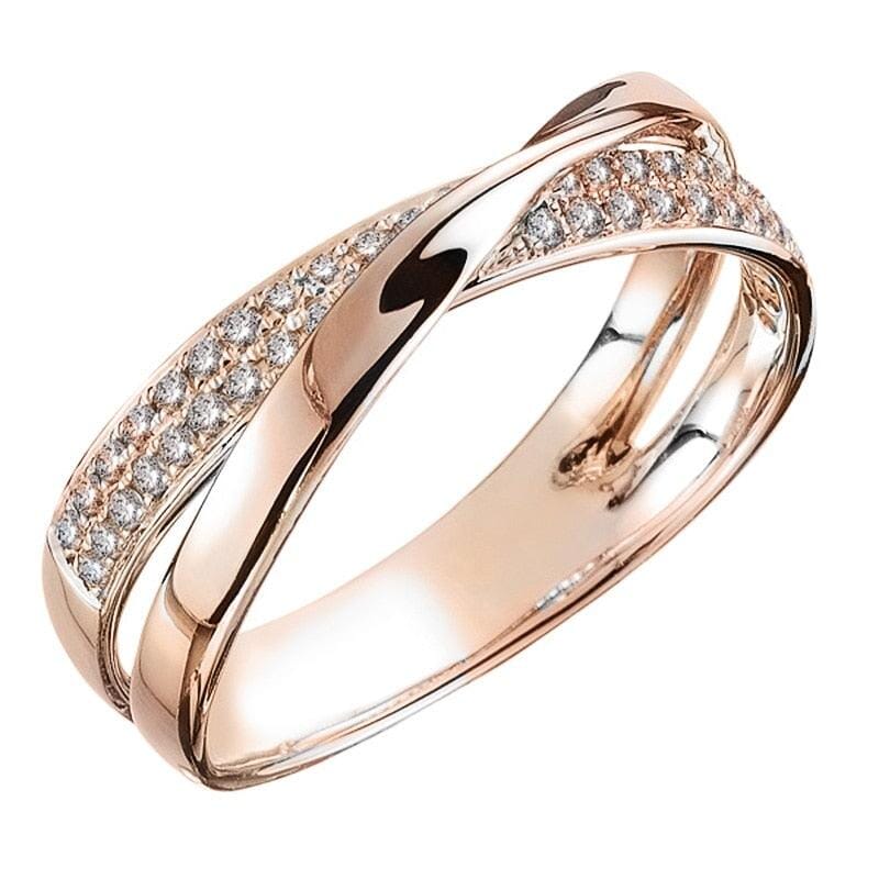Anel Feminino Freshy Rose Banhado a Prata