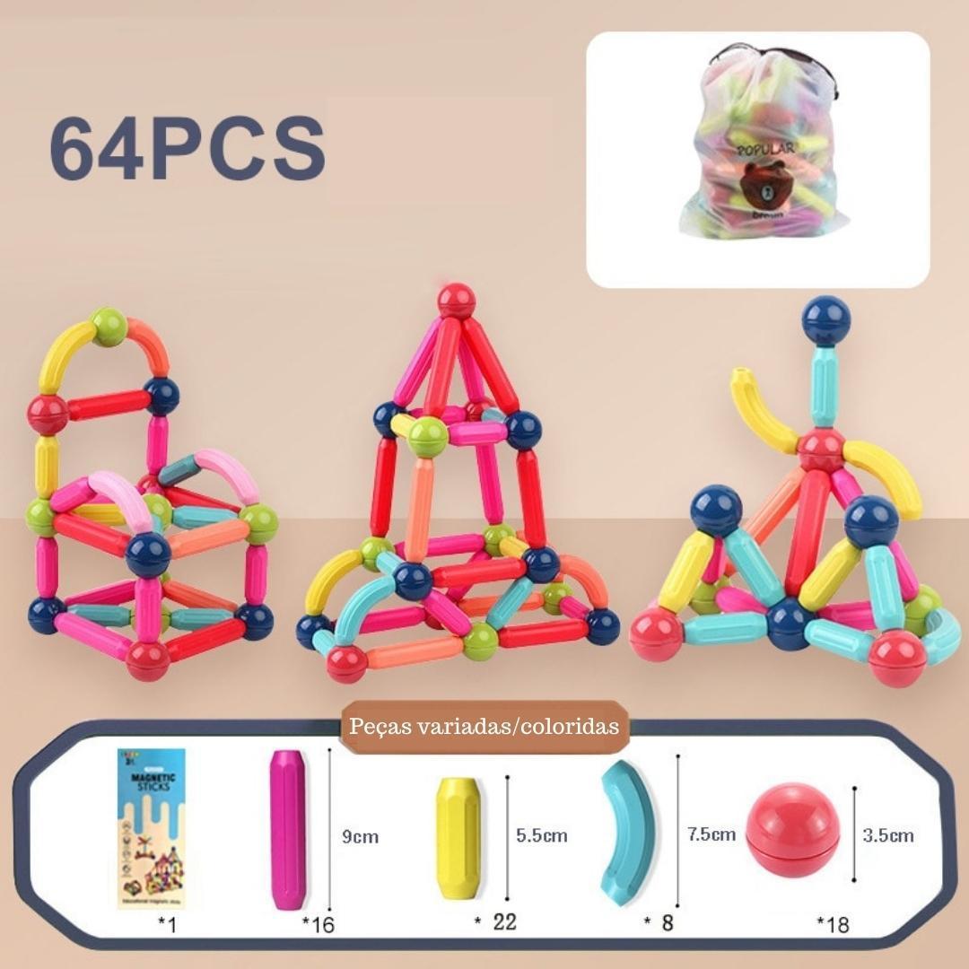 Blocos de Construção Magnéticos para Crianças - Constru Kids® - Lojas Promorin