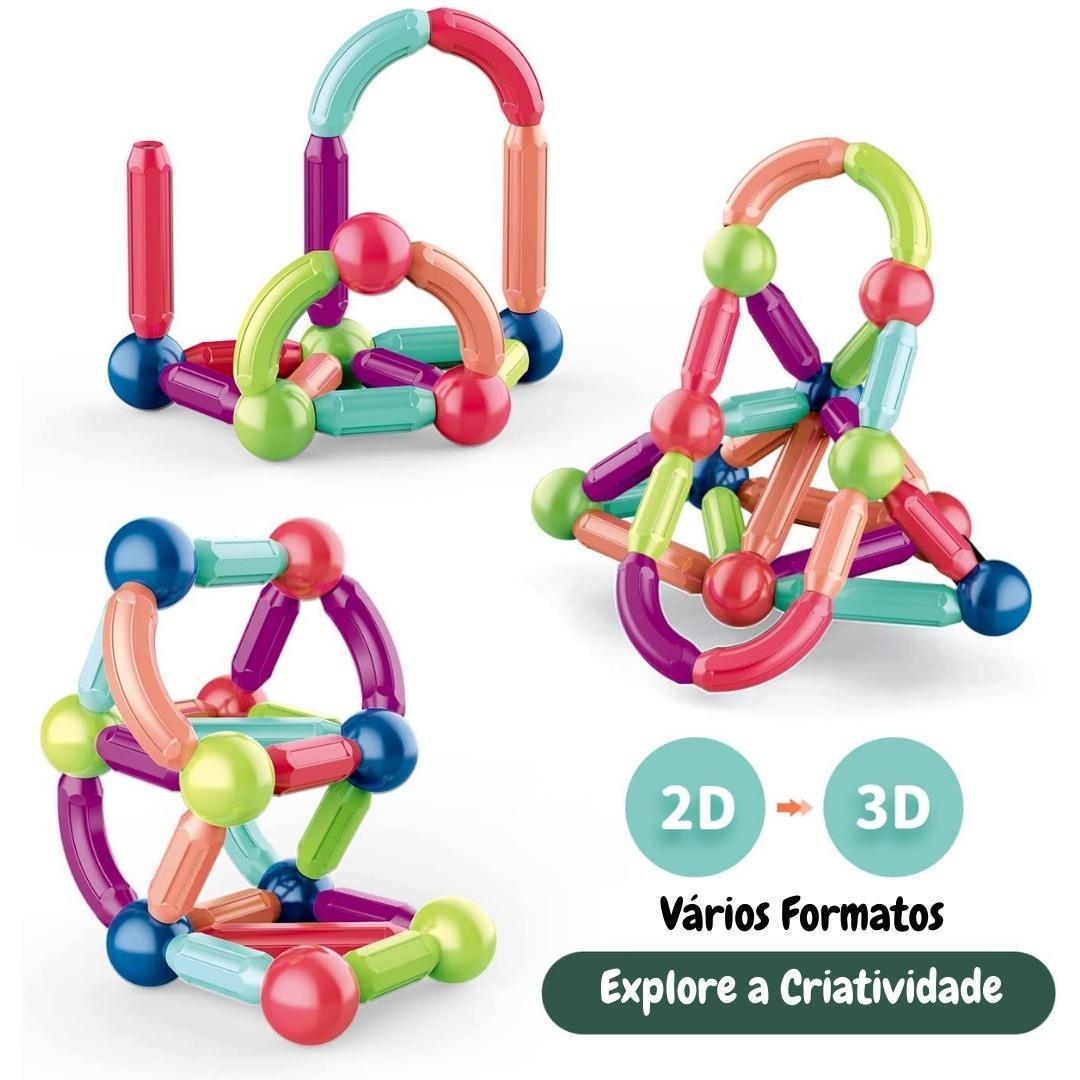 Blocos de Construção Magnéticos para Crianças - Constru Kids® - Lojas Promorin