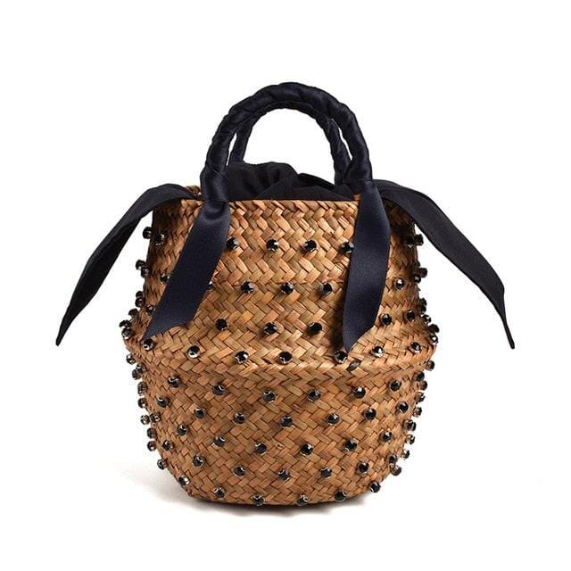 Bolsa de Palha com Pedras - Preciosa