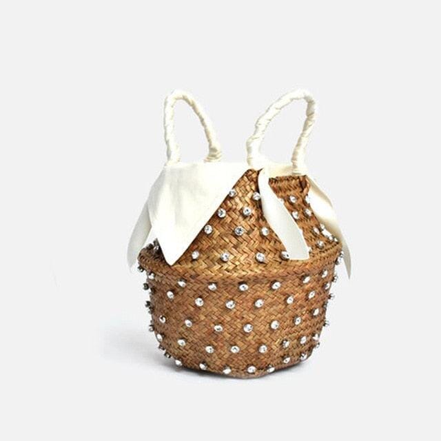 Bolsa de Palha com Pedras - Preciosa