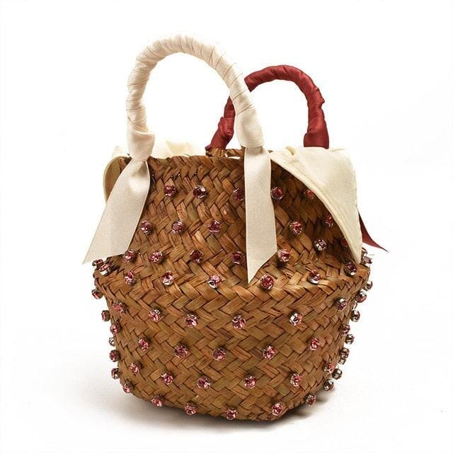 Bolsa de Palha com Pedras - Preciosa