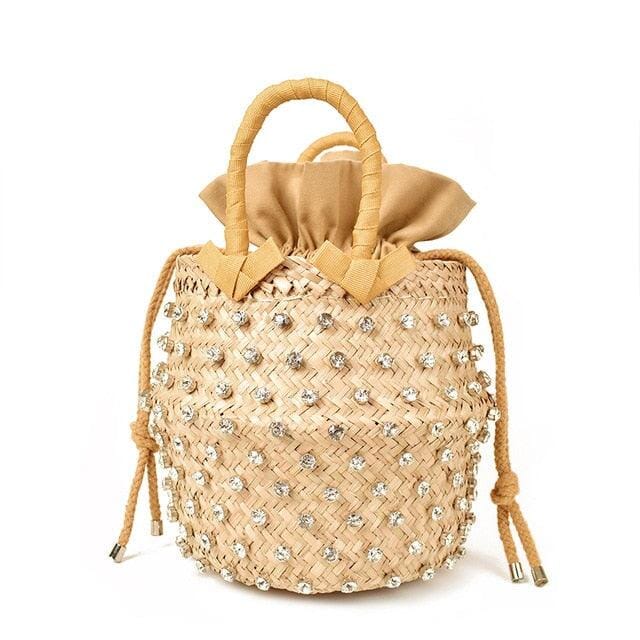 Bolsa de Palha com Pedras - Preciosa