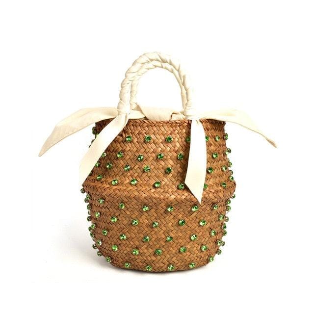 Bolsa de Palha com Pedras - Preciosa