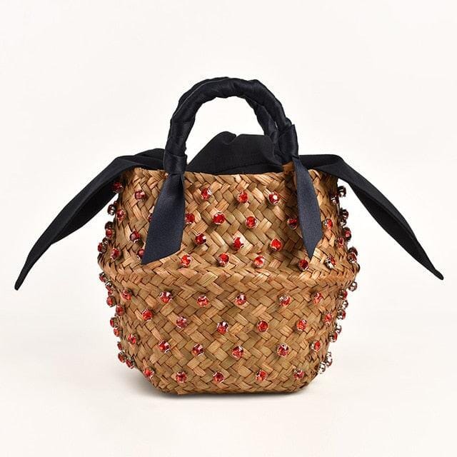 Bolsa de Palha com Pedras - Preciosa