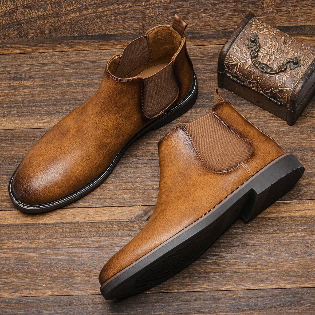 Bota Chelsea Masculina Original em Couro e Palmilha Ortopédica - Lojas Promorin