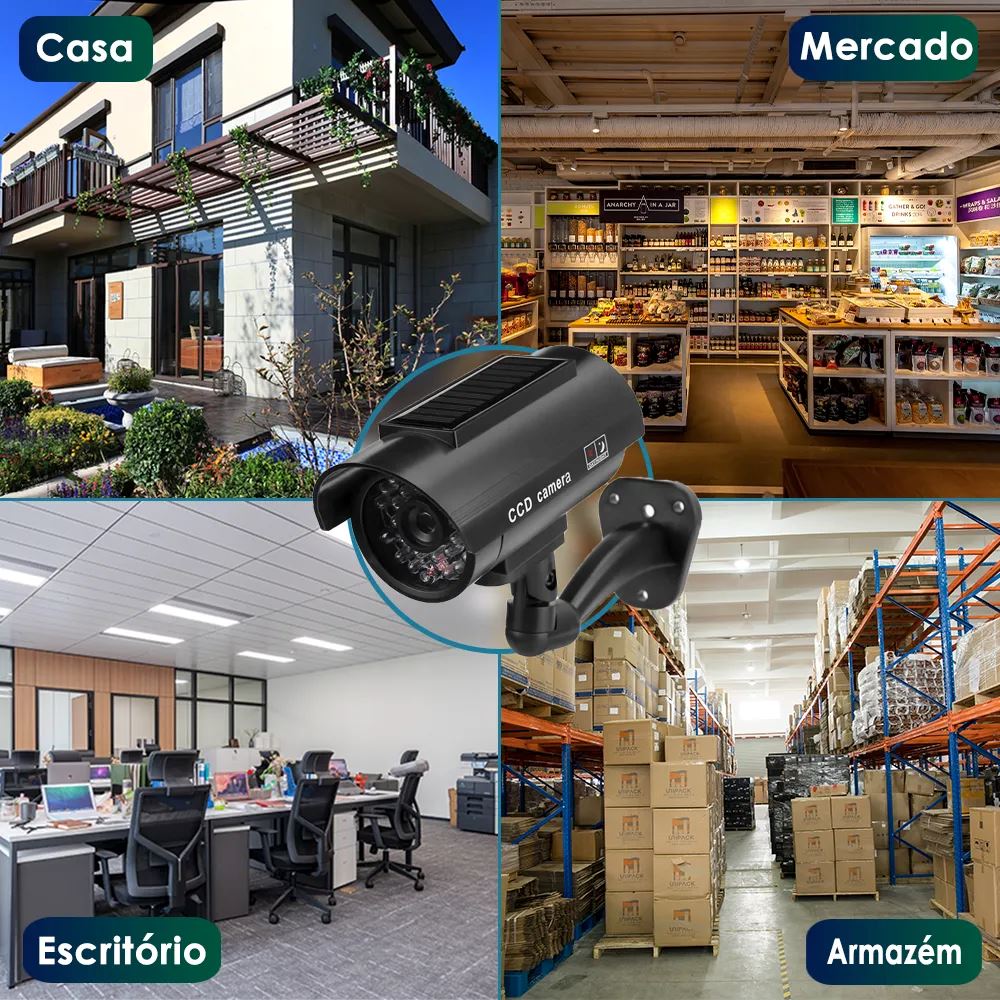 Câmera de Energia Solar FullHD 4K a Prova D'água - Fake Cam