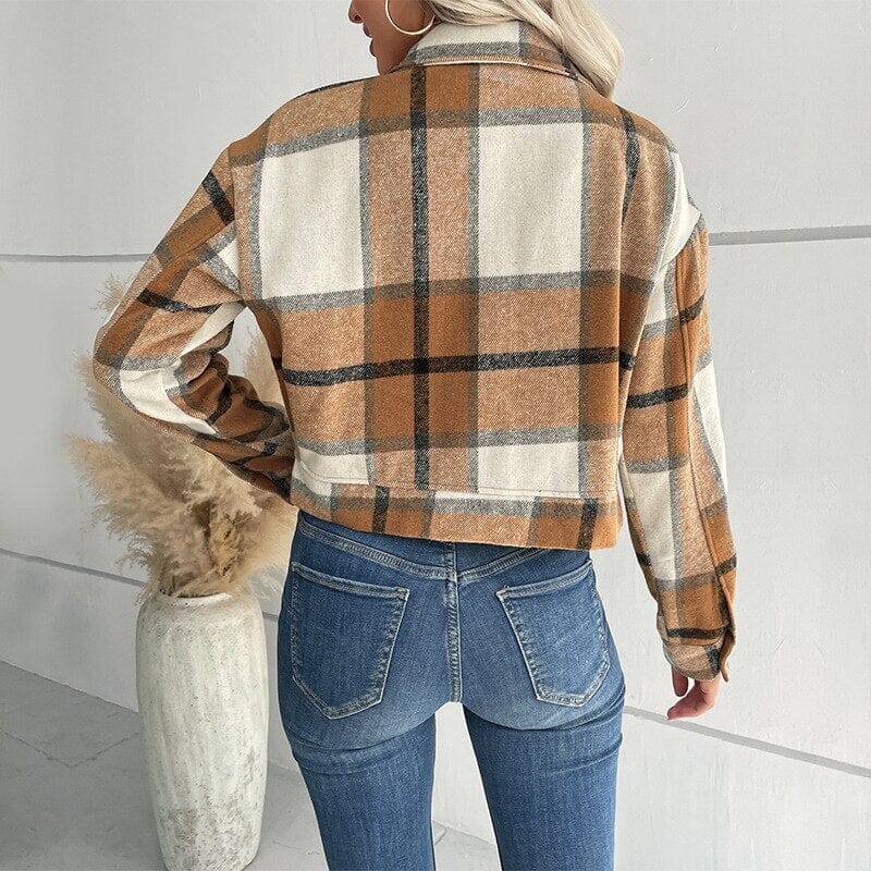 Nova Jaqueta Feminina Xadrez - Moda Inverno