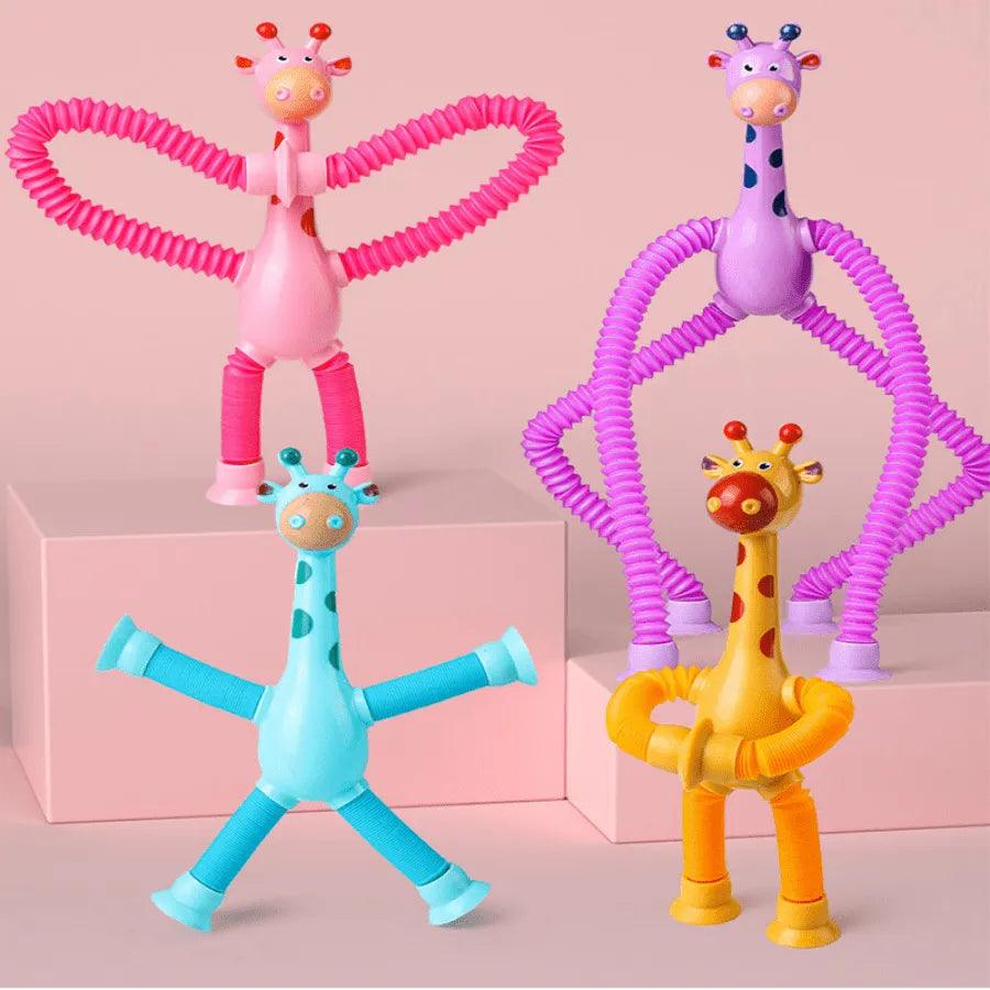Girafinhas Criativas Estica e Gruda Com Luz De LED - Diversão Garantida Para As Crianças - Lojas Promorin
