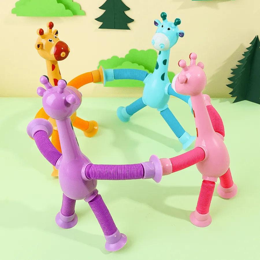 Girafinhas Criativas Estica e Gruda Com Luz De LED - Diversão Garantida Para As Crianças - Lojas Promorin