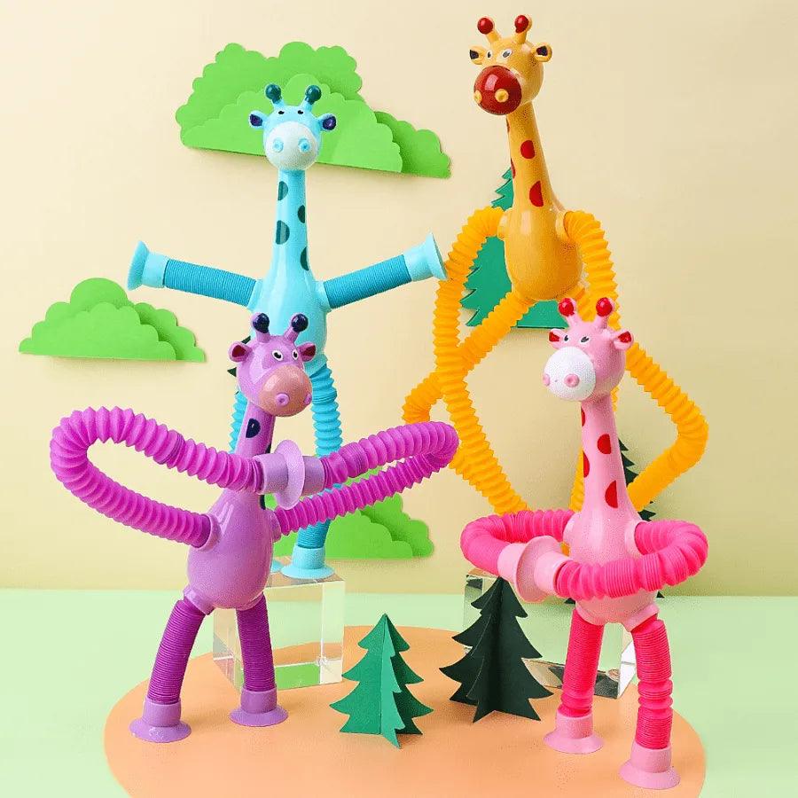 Girafinhas Criativas Estica e Gruda Com Luz De LED - Diversão Garantida Para As Crianças - Lojas Promorin