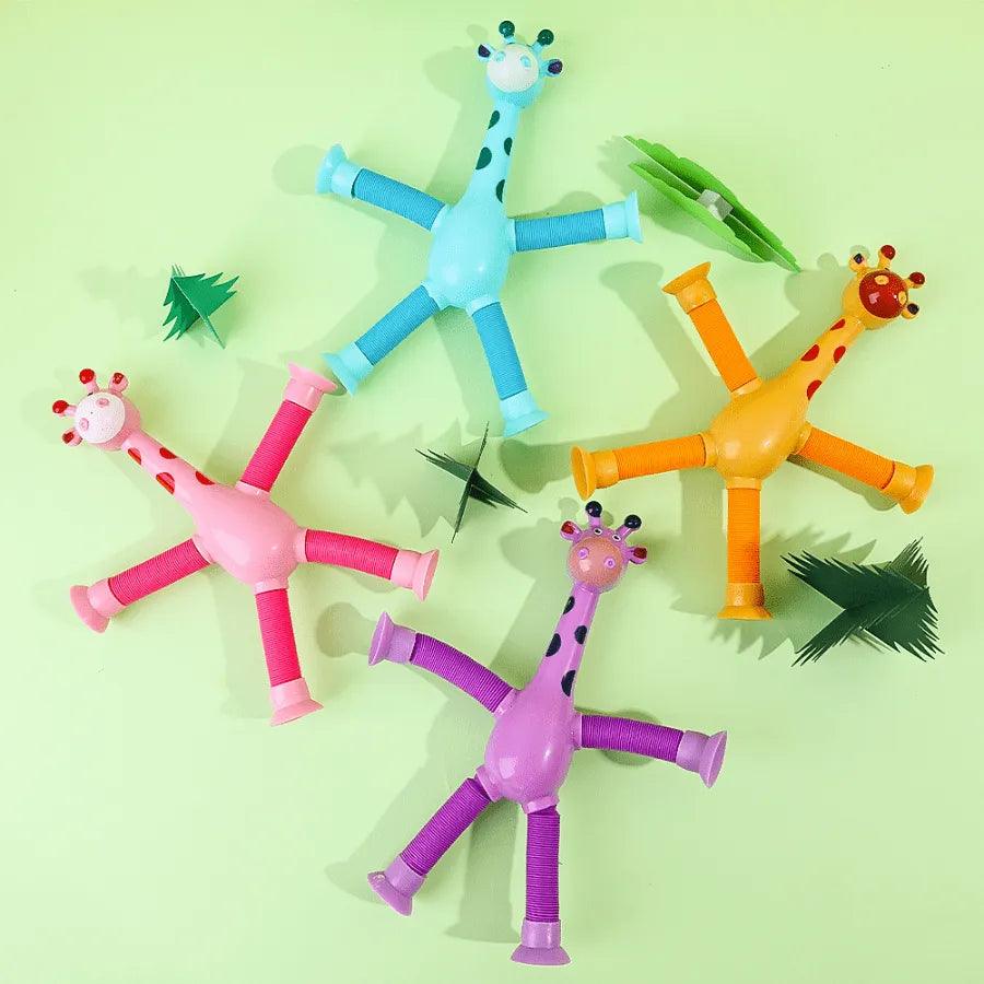 Girafinhas Criativas Estica e Gruda Com Luz De LED - Diversão Garantida Para As Crianças - Lojas Promorin