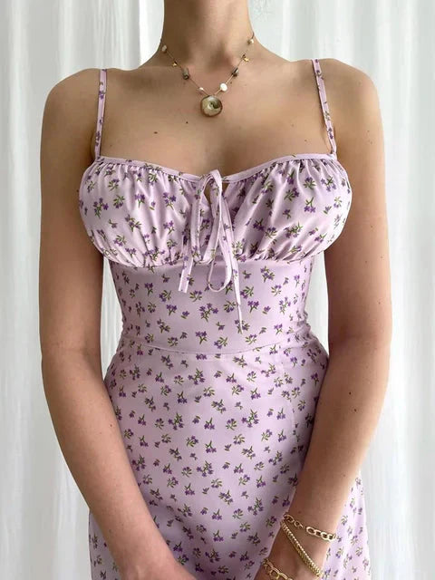 Vestido Midi Estampado Floral - Loren Primavera Verão