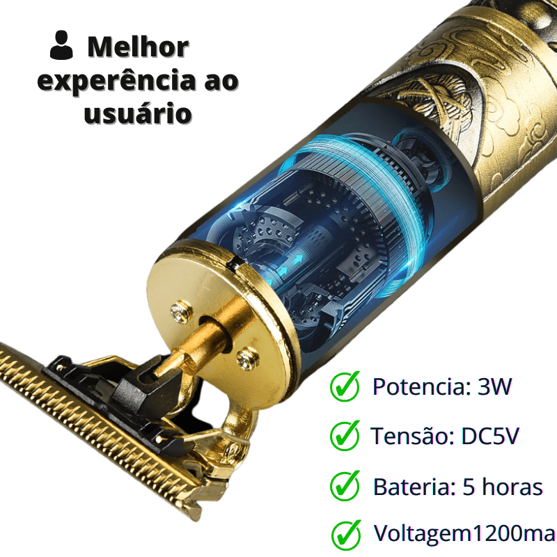 Máquina de Barbear Profissional UltraBarber® + 4 Pentes de Brinde - Lojas Promorin