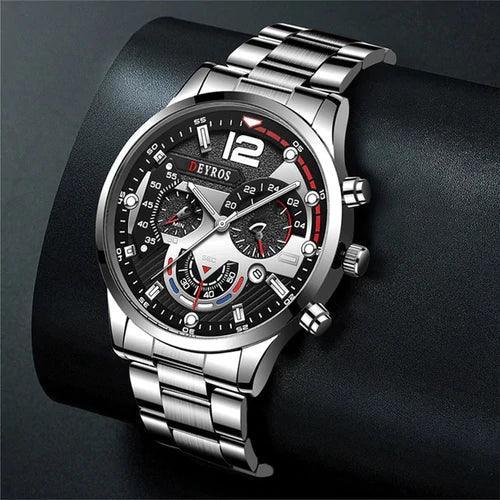 Relógio Masculino Gold Luxury + Pulseira de Brinde - Lojas Promorin