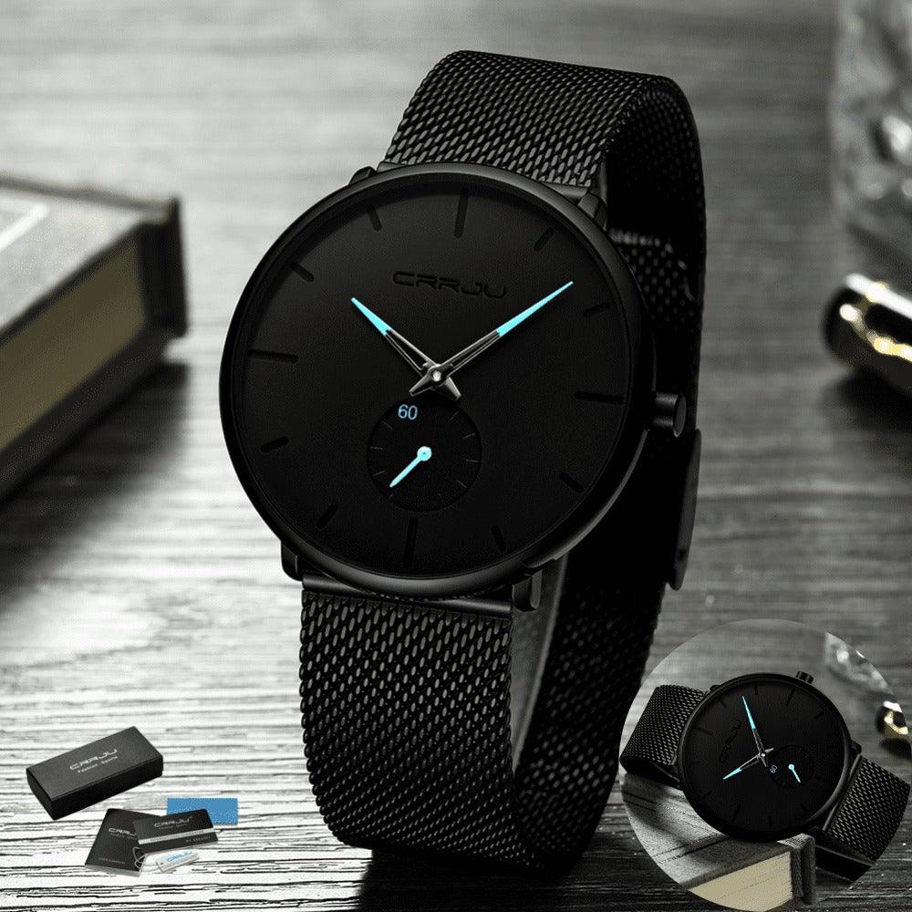 Relógio Minimalista CRRJU MINIMAL - Movimento de Quartzo, Ultra fino e Resistente - Lojas Promorin