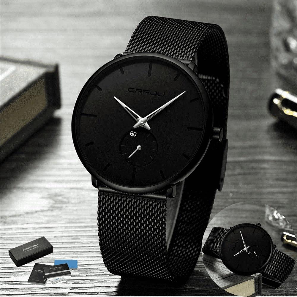 Relógio Minimalista CRRJU MINIMAL - Movimento de Quartzo, Ultra fino e Resistente - Lojas Promorin
