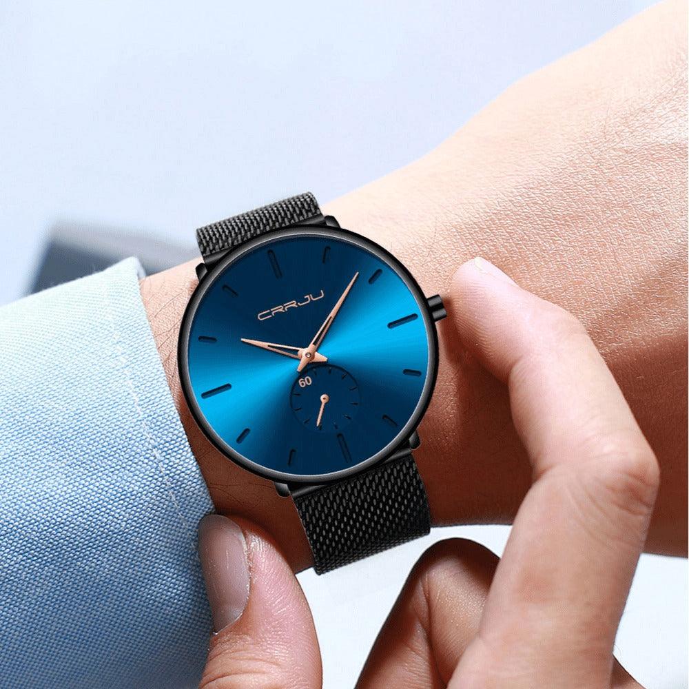 Relógio Minimalista CRRJU MINIMAL - Movimento de Quartzo, Ultra fino e Resistente - Lojas Promorin