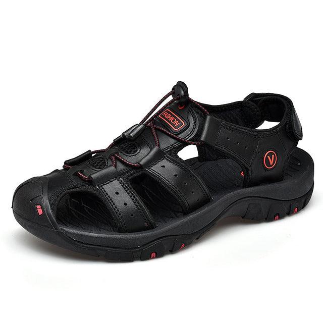 Sandália de Couro Masculina Ortopédica Antiderrapante - Lojas Promorin