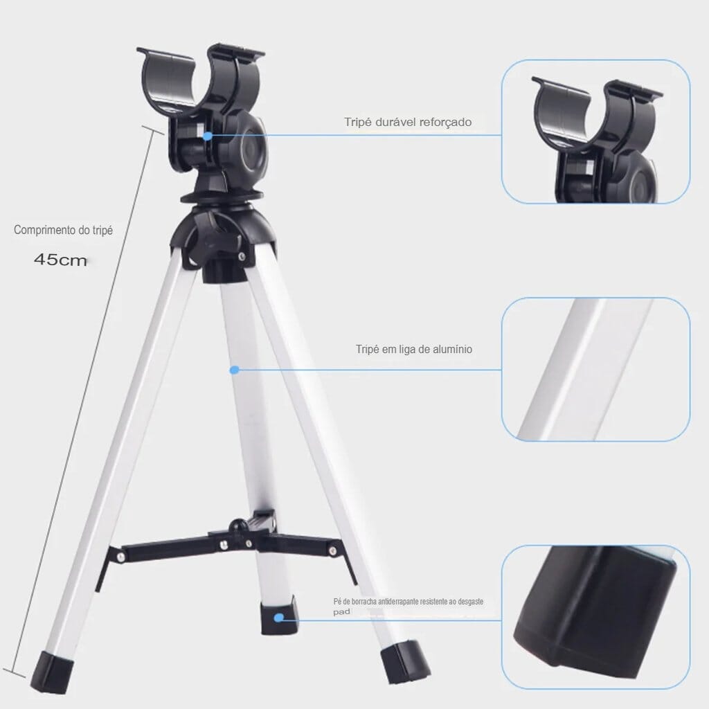 Telescópio Astronômico com Tripé Ajustável - SkyVista UltraZoom 100X