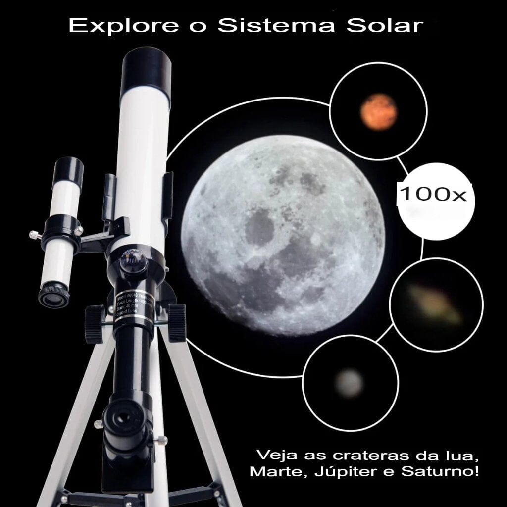 Telescópio Astronômico com Tripé Ajustável - SkyVista UltraZoom 100X