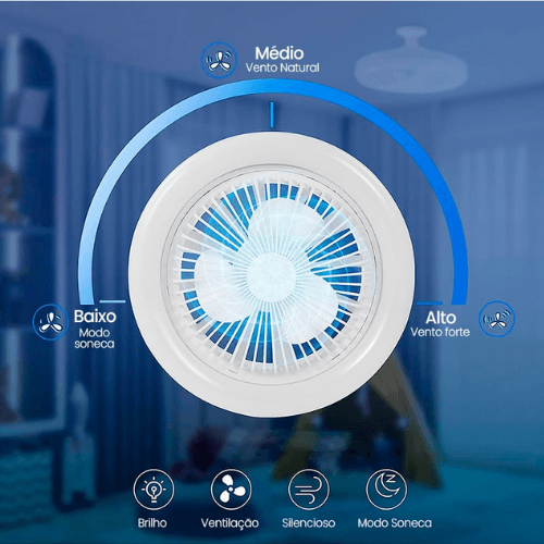 Ventilador de Teto com Luminária - Silenciosa Potente e Moderna - Lojas Promorin