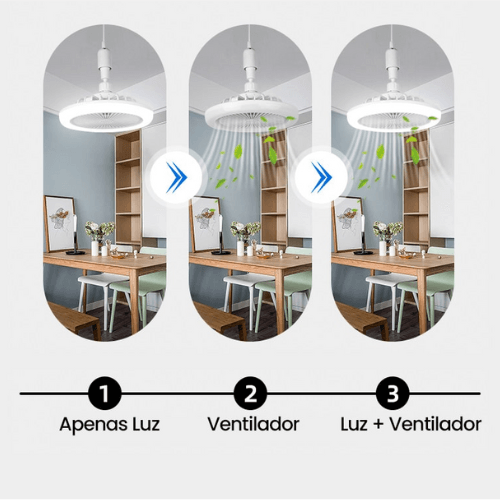 Ventilador de Teto com Luminária - Silenciosa Potente e Moderna - Lojas Promorin