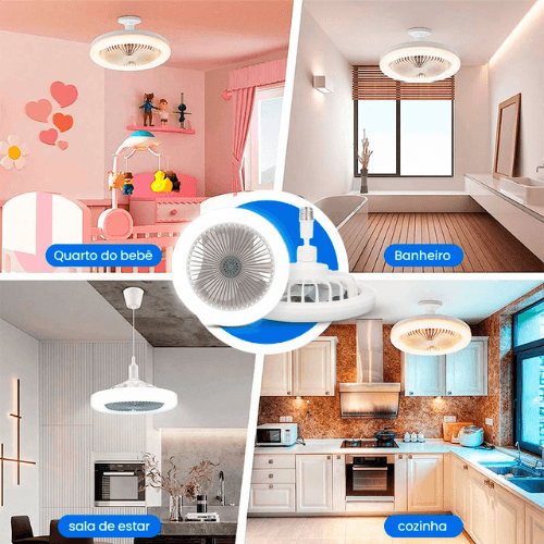 Ventilador de Teto com Luminária - Silenciosa Potente e Moderna - Lojas Promorin