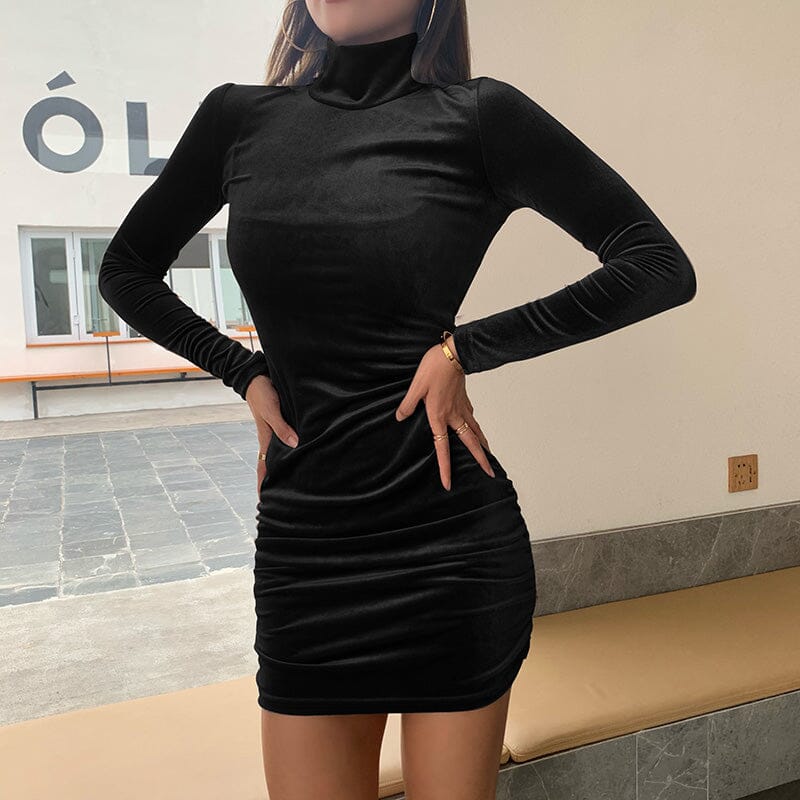 Vestido de Festa Curto Gola Alta - Moda Paris