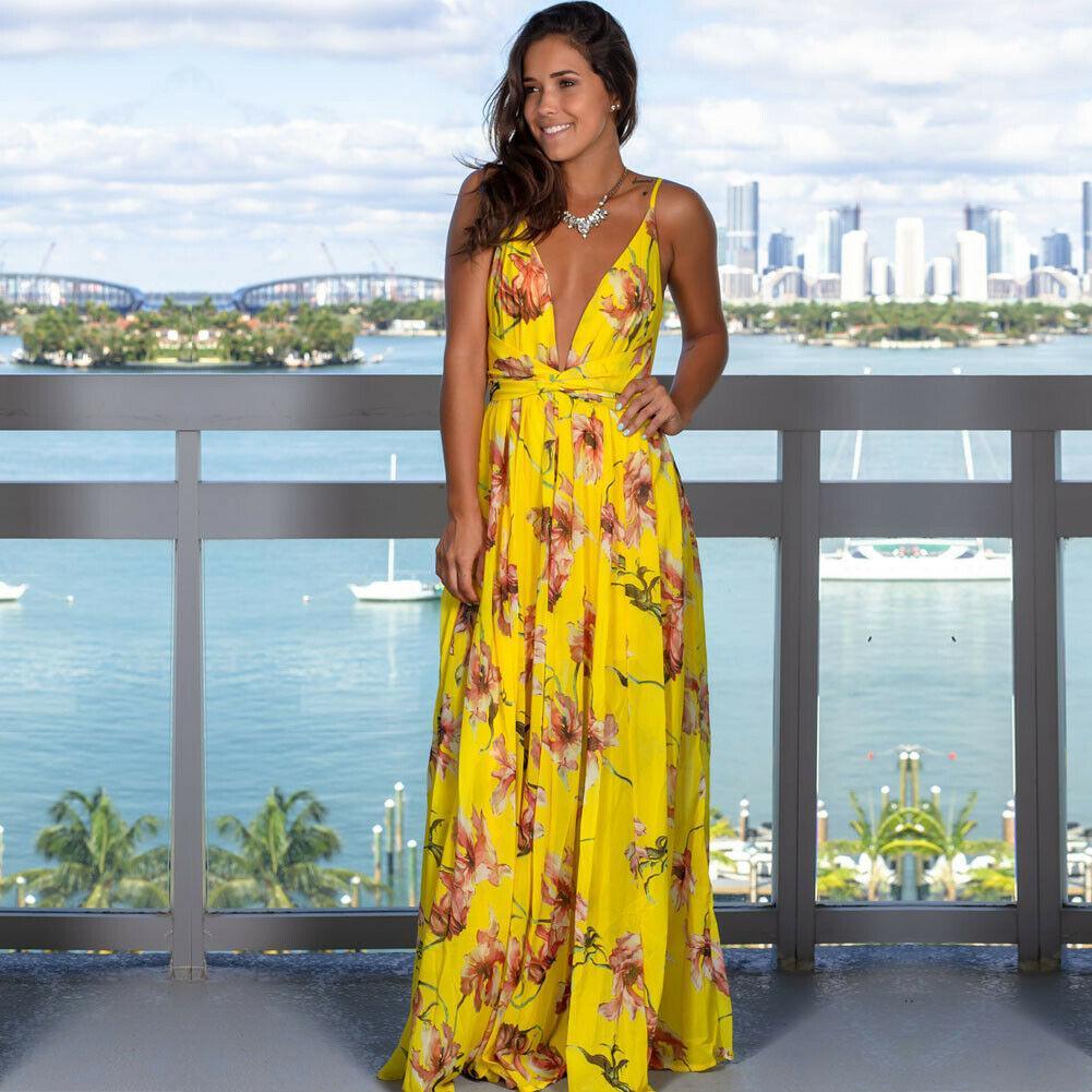 Vestido Longo Floral com Fenda Maju - Lojas Promorin
