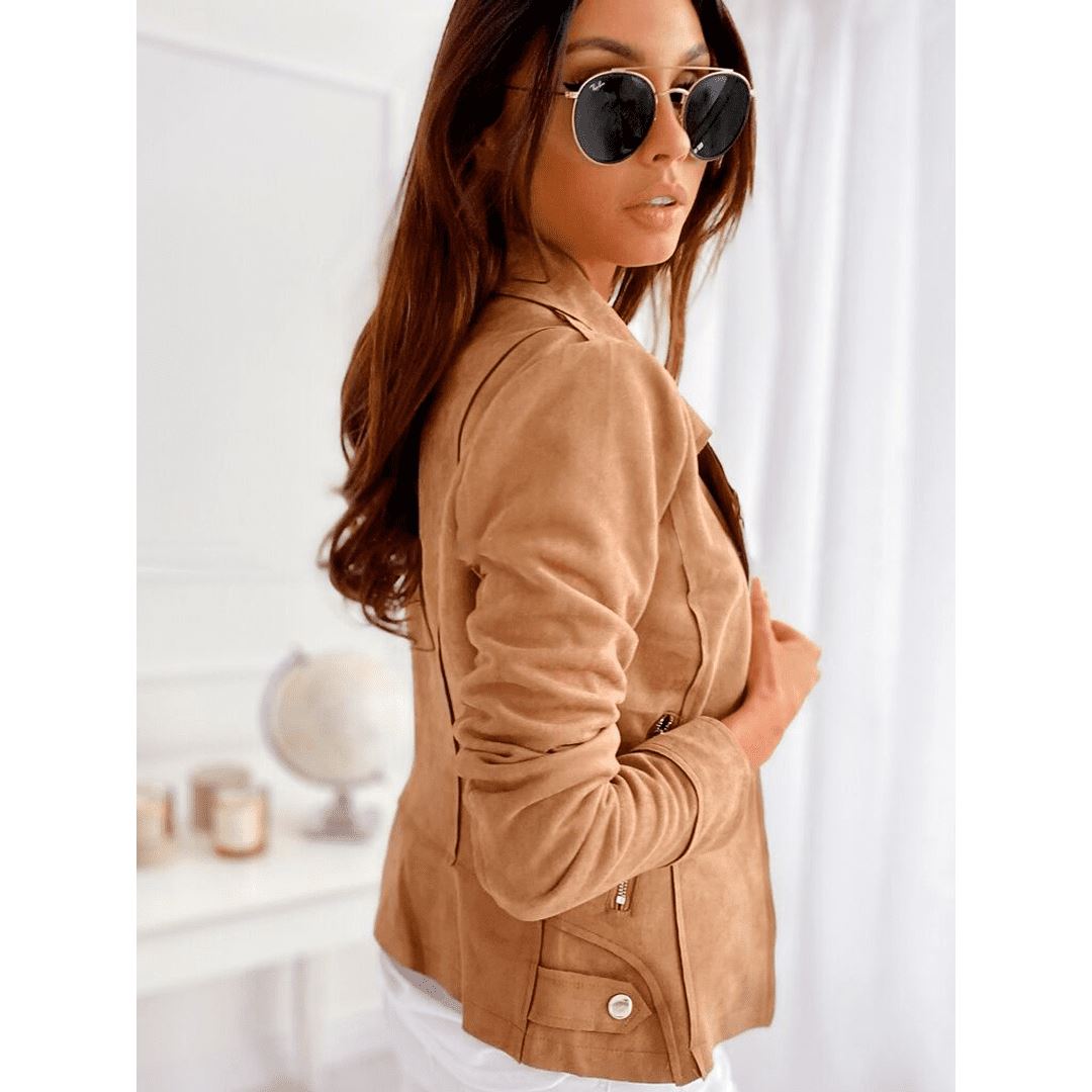 Blazer de Couro Feminino Zara