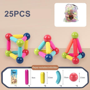 Blocos de Construção Magnéticos para Crianças - Constru Kids® - Lojas Promorin