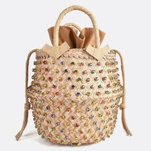 Bolsa de Palha com Pedras - Preciosa