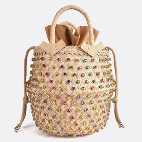 Bolsa de Palha com Pedras - Preciosa