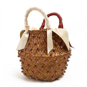 Bolsa de Palha com Pedras - Preciosa