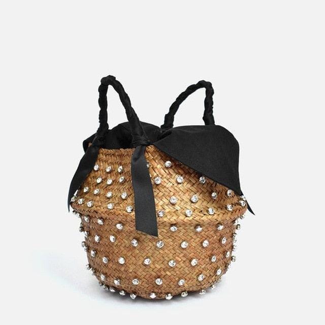 Bolsa de Palha com Pedras - Preciosa
