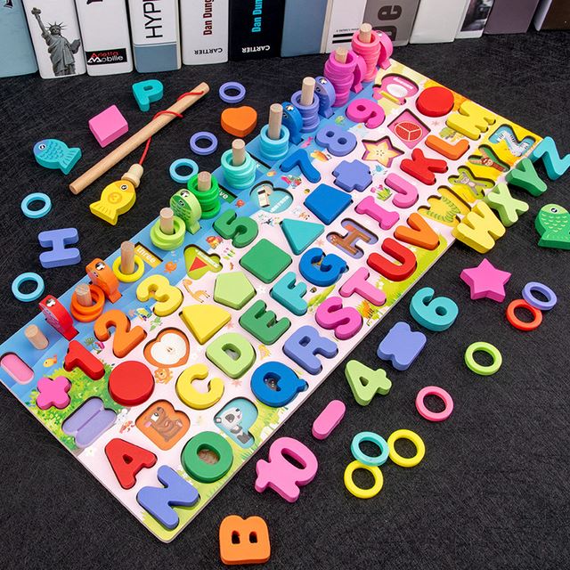 Brinquedo pré-escolar educativo de madeira Montessori