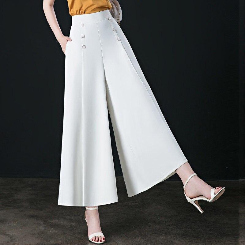 Calça Longa com Cós Alto - modelo GRIFE em Seda e Elastano / Tendência na Moda Verão - Lojas Promorin