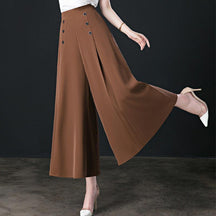 Calça Longa com Cós Alto - modelo GRIFE em Seda e Elastano / Tendência na Moda Verão - Lojas Promorin