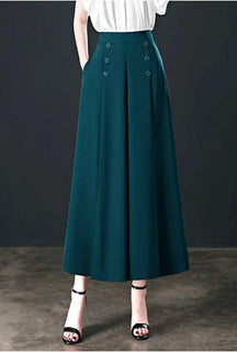 Calça Longa com Cós Alto - modelo GRIFE em Seda e Elastano / Tendência na Moda Verão - Lojas Promorin
