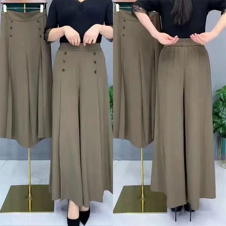 Calça Longa com Cós Alto - modelo GRIFE em Seda e Elastano / Tendência na Moda Verão - Lojas Promorin