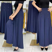 Calça Longa com Cós Alto - modelo GRIFE em Seda e Elastano / Tendência na Moda Verão - Lojas Promorin