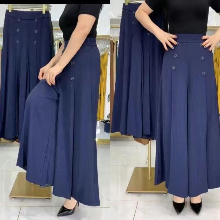 Calça Longa com Cós Alto - modelo GRIFE em Seda e Elastano / Tendência na Moda Verão - Lojas Promorin