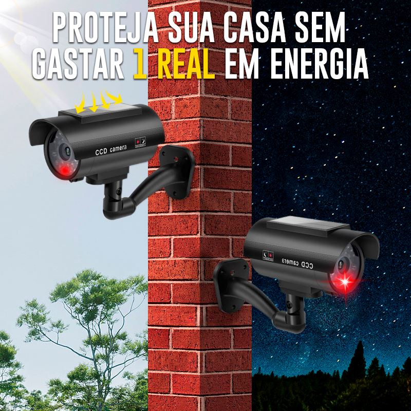 Câmera de Energia Solar FullHD 4K a Prova D'água - Fake Cam