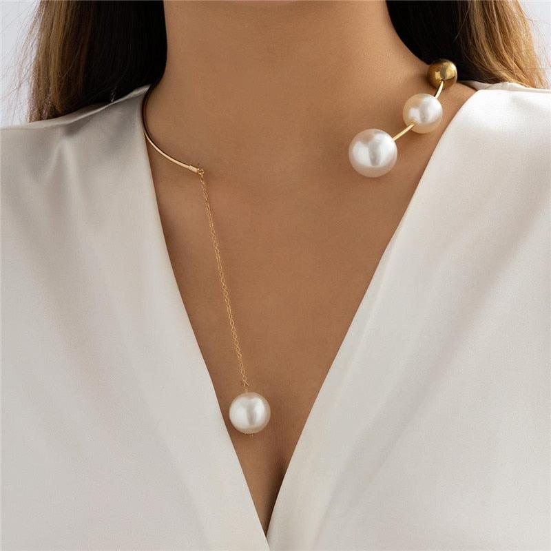 Colar Clavícula com Pérolas - Lojas Promorin