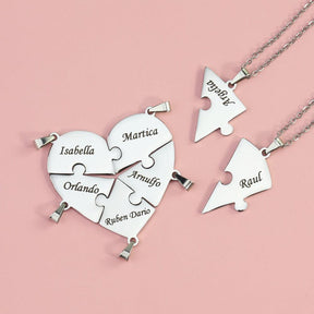 Colar da Amizade de Coração Quebra - Cabeças Personalizado - Lojas Promorin