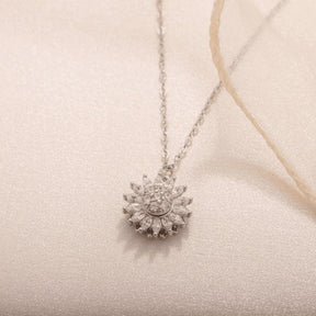 Corrente Giratória Feminina Girassol SUNFLOWER - Banhada em Ouro e Prata Cravejada Em Zircônia Tipo AAA - Lojas Promorin