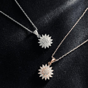 Corrente Giratória Feminina Girassol SUNFLOWER - Banhada em Ouro e Prata Cravejada Em Zircônia Tipo AAA - Lojas Promorin