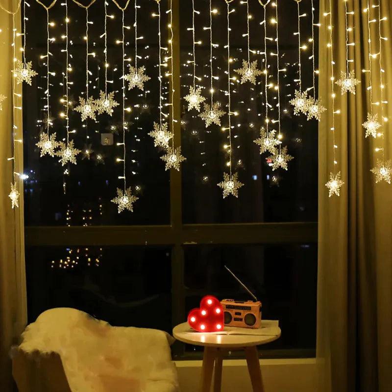 Cortina Flocos de Neve LED - Natal 2023 - Lojas Promorin