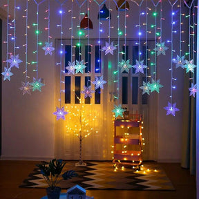 Cortina Flocos de Neve LED - Natal 2023 - Lojas Promorin